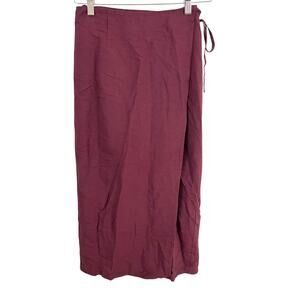 Stockholm Atelier & Other Stories Wrap Skirt Maroon Eur 34